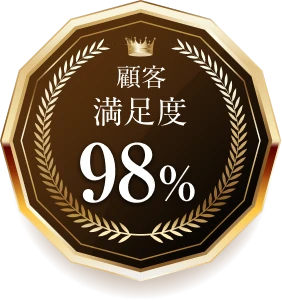 顧客満足度 98%